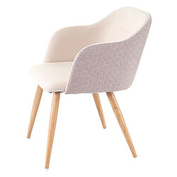 Avis Mendler Chaise de salle à manger HWC-D71, chaise de cuisine, design rétro, accoudoirs tissu/textile ~ crème-beige