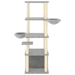 Avis Arbre à chat avec griffoirs,niche pour chat en sisal gris clair 147 cm -MN96176