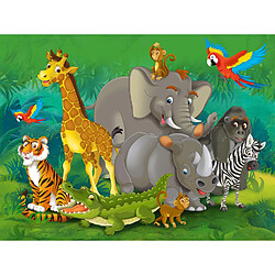 Bebe Gavroche Jungle animals, photo murale, 360x255 cm, 4 parts