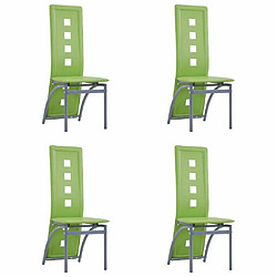 vidaXL Chaises à manger lot de 4 vert similicuir