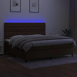 Avis vidaXL Sommier à lattes de lit matelas et LED Marron foncé 200x200 cm