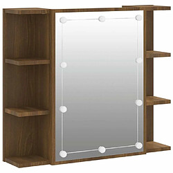 vidaXL Armoire à miroir avec LED Chêne marron 70x16,5x60 cm