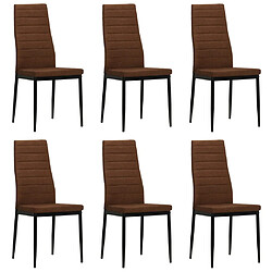 vidaXL Chaises à manger lot de 6 marron tissu