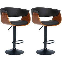 Non Lot de 2 tabourets de bar Vestal simili cuir 