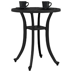 Avis vidaXL Table de jardin noir Ø48x53 cm aluminium coulé