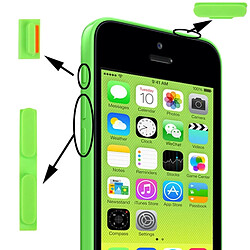 Wewoo Kit de boutons pour iPhone 5C vert 5C, 3 en 1 bouton muet + d'alimentation + de volume 