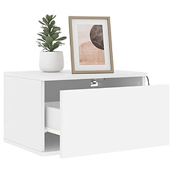 Acheter Maison Chic Lot de 2 Tables de chevet,Table de nuit,Table d'appoint pour salon murales avec lumières LED - blanc -MN84957