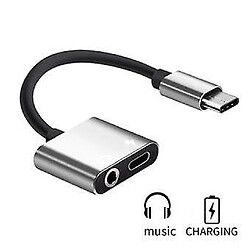 Universal Adaptateur prise casque 2 en 1 pour USB Type-C