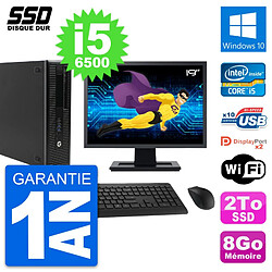 PC HP EliteDesk 800 G2 SFF Ecran 19" i5-6500 RAM 8Go SSD 2To Windows 10 Wifi · Occasion 