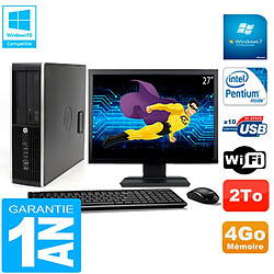 PC HP Compaq Pro 6200 SFF Ecran 27" Intel G840 4Go 2To Graveur DVD Wifi W7 · Occasion 