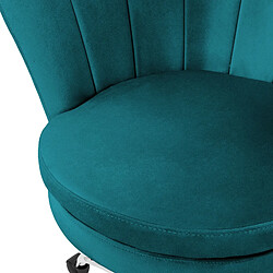 Acheter ML-Design Fauteuil de bureau à roulettes bleu pétrole hauteur réglable chaise en velours