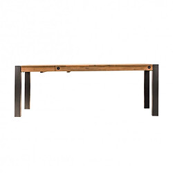 Meubletmoi Table repas extensible 160/210 cm en acacia et pieds métal - WORKSHOP pas cher