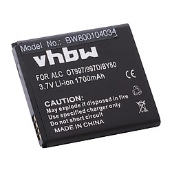 vhbw Batterie remplacement pour Alcatel TLiB5AF pour smartphone (1700mAh, 3,7V, Li-ion) 