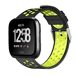 Wewoo Pour Fitbit Versa Simple Bracelet De Montre En Silicone Noir + Jaune