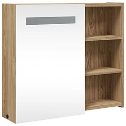 Avis vidaXL Armoire de salle de bain à miroir avec LED chêne 60x13x52 cm