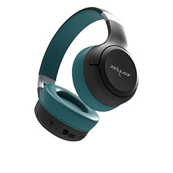 General Casque Bluetooth sans fil, pliable sur l'oreille avec microphone, casque stéréo à basses profondes avec cache-oreilles doux à mémoire de forme pour iPhone/téléphone portable/PC(bleu) 