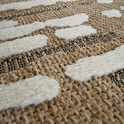 Acheter Thedecofactory JUTE RELIEF LINEA - Tapis de couloir effet jute à motif en relief blanc et noir 80x150