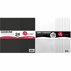 Sultane A Packs Scrapbooking papier Noir et Transparent à embosser