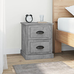 Maison Chic Lot de 2 Tables de chevet - Tables de Nuit gris béton 39x39x47,5 cm bois ingénierie