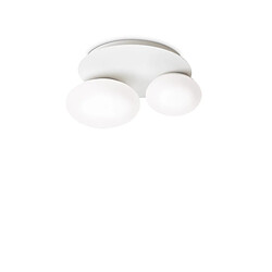 Ideal Lux Plafonnier DecoratiGlass Rond à 2 Lumières Blanc