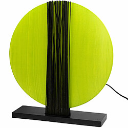 Corep Lampe a poser abat jour disque vertical vert wenge deco zen salon chambre