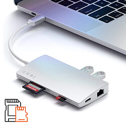 Hub USB C sortie HDMI 4K + Ethernet + 3x USB + USB C 60W Satechi V2 Argent pas cher