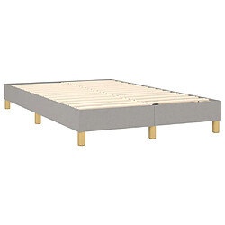 Sommier à lattes et matelas LED,Cadre à lattes de lit pour Adulte Gris clair 120x200 cm Tissu -MN91135 pas cher