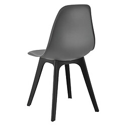 Avis Decoshop26 Set de 4 Chaises Design Chaise de Cuisine Salle à Manger Plastique Gris et Noir 03_0003707