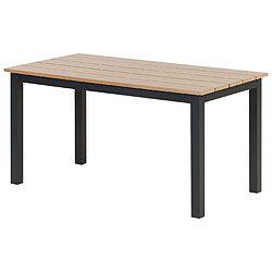 Beliani Table de jardin Bois d'ingénierie Noir MESSINA