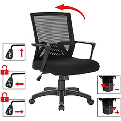 Helloshop26 Chaise de bureau avec accoudoir et fonction bascule en nylon noir 19_0000148