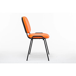 Decoshop26 Chaise visiteur assise rembourrée en synthétique orange BUR10074