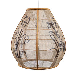 Suspension Romimex Noir Naturel Jute Bambou 40 x 41 x 40 cm 