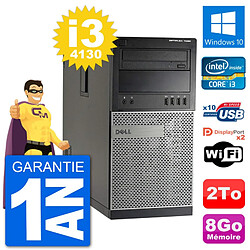 PC Tour Dell 7020 Intel Core i3-4130 RAM 8Go Disque Dur 2To Windows 10 Wifi · Occasion 