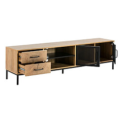 But Meuble TV L.180 cm CUTWOOD imitation chêne et noir pas cher