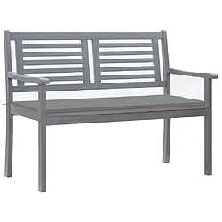 vidaXL Banc de jardin 2 places avec coussin 120 cm Gris Eucalyptus 