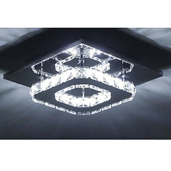 Stoex Moderne LED Plafonnier Cristal Miroir Acier Inoxydable Luminaire Lustre Eclairage 12W Blanc