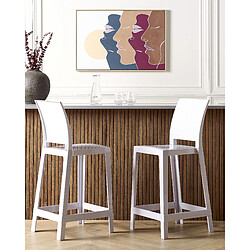 Beliani Tabouret de bar Set de 2 Blanc WELLINGTON