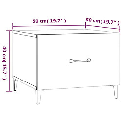 vidaXL Tables basses avec pieds en métal 2 pcs Gris béton 50x50x40 cm pas cher