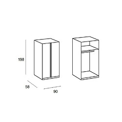 Avis Inside 75 Armoire penderie KROOS 2 portes laquées blanc brillant