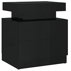 vidaXL Table de chevet Noir brillant 45x35x52 cm Aggloméré