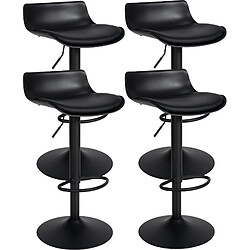 Non Lot de 4 tabourets de bar en simili cuir Aveiro