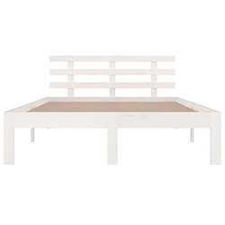 Avis vidaXL Cadre de lit sans matelas blanc 135x190 cm