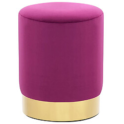 vidaXL Tabouret Violet et doré Velours