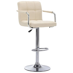 vidaXL Chaise de bar Crème Tissu 