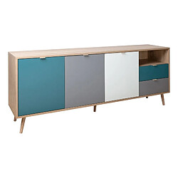 But Buffet scandinave ARUBA Chêne, bleu, gris et blanc 