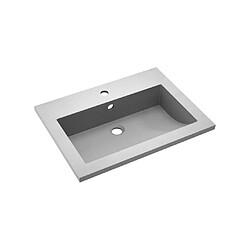 Vente-Unique Lavabo vasque lave-mains toilette 60 x 45 cm de salle de bains granit gris 02_0002563 