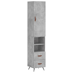 vidaXL Buffet haut Gris béton 34,5x34x180 cm Bois d'ingénierie