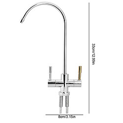 ComfortXL Robinet pour évier avec double trou 1/4'' et filtre à osmose inverse pour l'eau potable