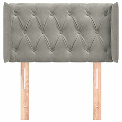 Avis Maison Chic Tête de lit scandinave avec oreilles,meuble de chambre Gris clair 83x16x78/88 cm Velours -MN96609