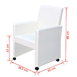 vidaXL Chaises à manger lot de 6 blanc similicuir pas cher